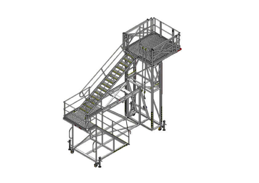 Custom Adjustable Height Tray Access Platform