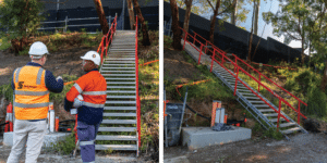 Portable Stairs for Batter Access on the Warringah Freeway Upgrade Portable Stairs for Batter Access on the Warringah Freeway Upgrade